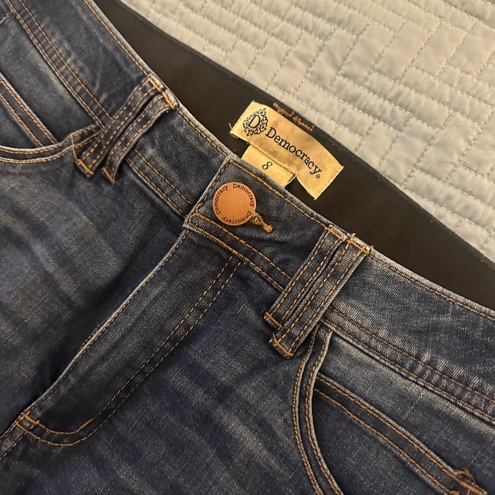 Democracy Blue Boot Cut Jeans with Worn Look